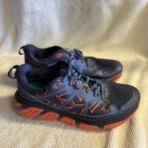 Hoka Navy and Orange Athletic Shoes